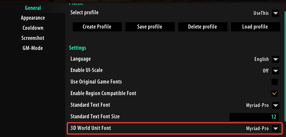 pfUI setting the 3D World Unit Font to ARIALN so Chinese player names render above units